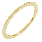 14K Yellow Gold 1 mm Comfort-Fit Half Round Band Size 5.5