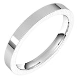 14K White Gold 2.5 mm Comfort-Fit Flat Band Size 6.5