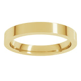 14K Yellow Gold 3 mm Comfort-Fit Flat Band Size 8.5