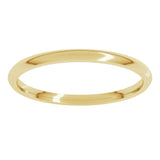 14K Yellow Gold 1.5 mm Lightweight Comfort-Fit Half Round Band Size 7.5