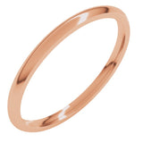14K Rose Gold 1.5 mm Lightweight Comfort-Fit Half Round Band Size 4