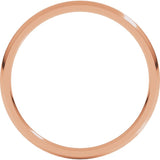 14K Rose Gold 1.5 mm Lightweight Comfort-Fit Half Round Band Size 6.5