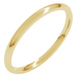 14K Yellow Gold 1.5 mm Lightweight Comfort-Fit Half Round Band Size 9