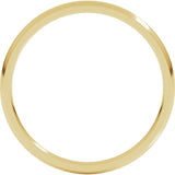 14K Yellow Gold 1.5 mm Lightweight Comfort-Fit Half Round Band Size 9.5