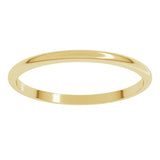 14K Yellow Gold 1.5 mm Lightweight Half Round Band Size 6