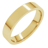 14K Yellow Gold 4 mm Lightweight Comfort-Fit Flat Band Size 9.5