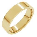 14K Yellow Gold 5 mm Lightweight Comfort-Fit Flat Band Size 5.5