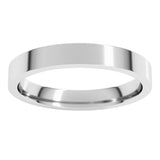 14K White Gold 3 mm Lightweight Comfort-Fit Flat Band Size 4