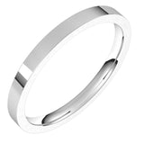 14K White Gold 2 mm Lightweight Comfort-Fit Flat Band Size 6.5