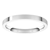 14K White Gold 2 mm Flat Comfort Fit Light Band Size 6