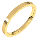14K Yellow Gold 2 mm Flat Comfort Fit Light Band Size 6