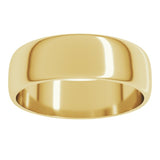 14K Yellow Gold 6 mm Lightweight Half Round Band Size 7
