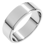 10K White Gold 6 mm Stepped-Edge Flat Band Size 9