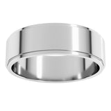 10K White Gold 6 mm Stepped-Edge Flat Band Size 9