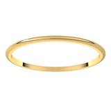 14K Yellow Gold 1 mm Lightweight Half Round Band Size 8