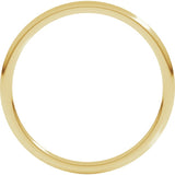 14K Yellow Gold 1 mm Lightweight Comfort-Fit Half Round Band Size 7