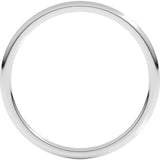 Platinum 1 mm Lightweight Comfort-Fit Half Round Band Size 7