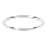 Platinum 1 mm Lightweight Comfort-Fit Half Round Band Size 7