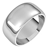 Sterling Silver 9 mm Half Round Band Size 11