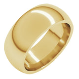 14K Yellow Gold 8 mm Comfort-Fit Half Round Band Size 8.5