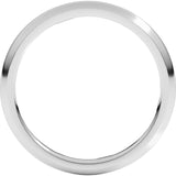 18K White Gold 2 mm Comfort-Fit Half Round Band Size 5