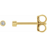 14K Yellow Gold .03 CTW Natural Diamond Micro Bezel-Set Earrings