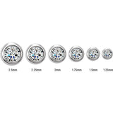 14K White Gold .04 CTW Natural Diamond Micro Bezel-Set Earrings