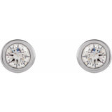 14K White Gold .05 CTW Natural Diamond Micro Bezel-Set Earrings