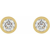 14K Yellow Gold 1/10 CTW Natural Diamond Micro Bezel-Set Earrings