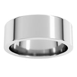 14K White Gold 7 mm Comfort-Fit Flat Band Size 10.5