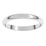 Sterling Silver 2.5 mm Half Round Band Size 1.5