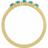 14K Yellow Gold Natural Turquoise Cabochon Stackable Ring