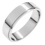 Platinum 5 mm Stepped-Edge Flat Band Size 9.5