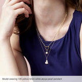14K White Gold Cultured White Akoya Pearl Charm/Pendant