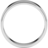 10K White Gold 6 mm Stepped-Edge Flat Band Size 10.5