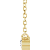 14K Yellow Gold .06 CT Natural Diamond Solitaire 16-18" Necklace