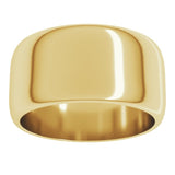 14K Yellow Gold 10 mm Half Round Band Size 6