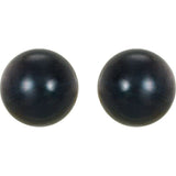 14K Yellow Gold 8 mm Cultured Black Akoya Pearl Earrings