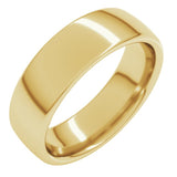 14K Yellow Gold 6 mm Comfort-Fit European-Style Band Size 12