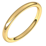 10K Yellow Gold 2 mm Comfort-Fit European-Style Band Size 6
