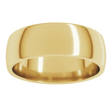 14K Yellow Gold 6.5 mm Lightweight Comfort-Fit Half Round Band Size 8.5