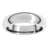 18K White Gold 5 mm Comfort-Fit Half Round Band Size 11