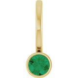 14K Yellow Gold Lab-Grown Emerald Charm/Pendant