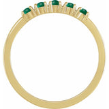 14K Yellow Gold Natural Emerald Cabochon Stackable Ring