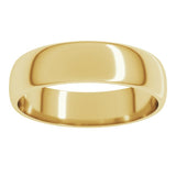 18K Yellow Gold 5 mm Lightweight Half Round Band Size 9.5