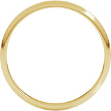 10K Yellow Gold 2 mm Lightweight Half Round Band Size 8