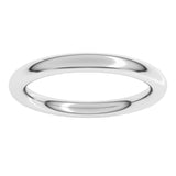 14K White Gold 2.5 mm Comfort-Fit Full Round Band Size 4