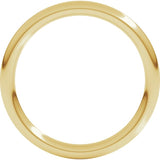 18K Yellow Gold 2 mm Comfort-Fit Full Round Band Size 7.5