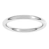 10K White Gold 2 mm Comfort-Fit Full Round Band Size 7