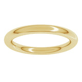 14K Yellow Gold 2.5 mm Comfort-Fit Full Round Band Size 8